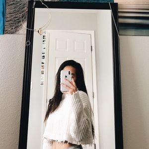 Distressed Cropped Sweater